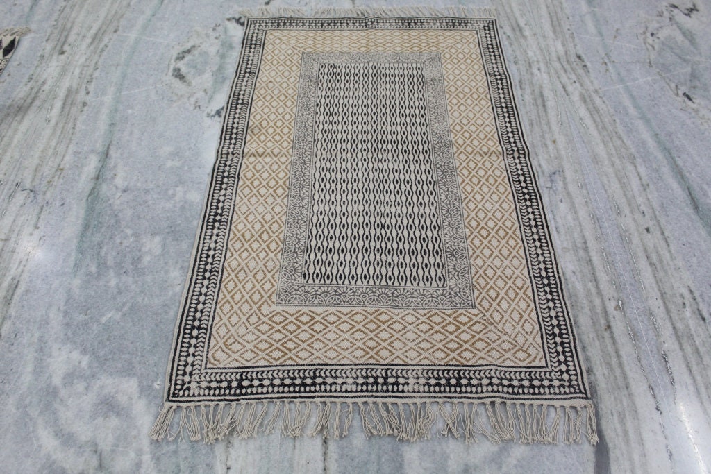 4x10 Runner Rug Hand Block Print Rug Outdoor / Indoor/ Etsy