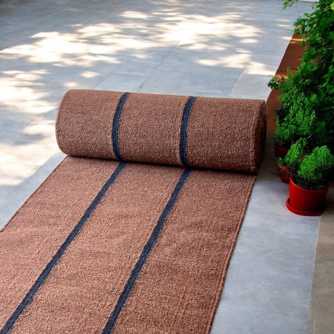 Earthy Fun Runner Rug Earthy Brown Kilim Runner – Wool Handwoven Bohemian Rug for Stair Decor ...