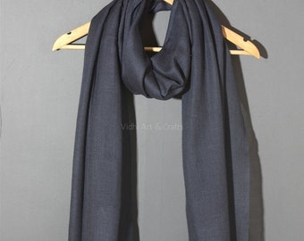 100% Superfine Deep Grey Cashmere Shawl, Indian Cashmere Shawl and Scarf, Gift for Her