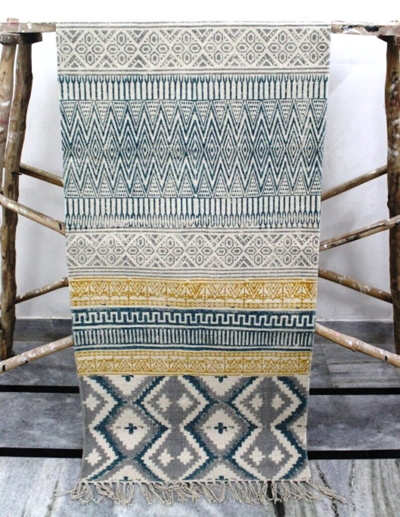 3x12 Feet Runner Rug Indian Handmade Runner Rug Block Print Etsy