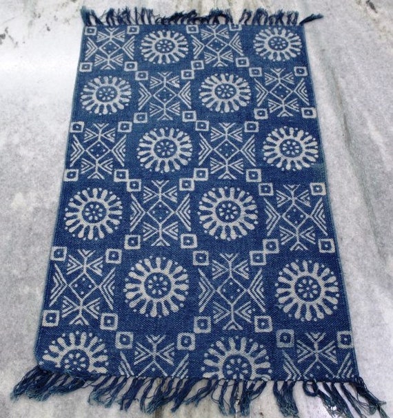 Blue Small Rug Handmade Rug Kitchen RugKilim RugBoho Etsy