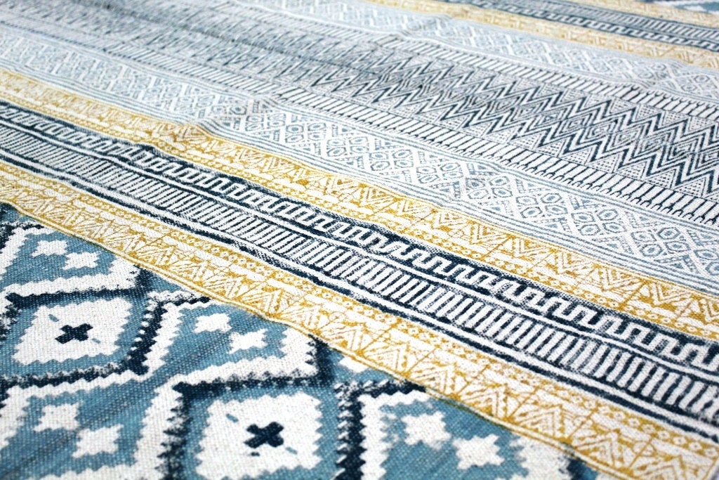 5x5 Square Rug Hand Block Print Rug Outdoor / Indoor Rug Etsy