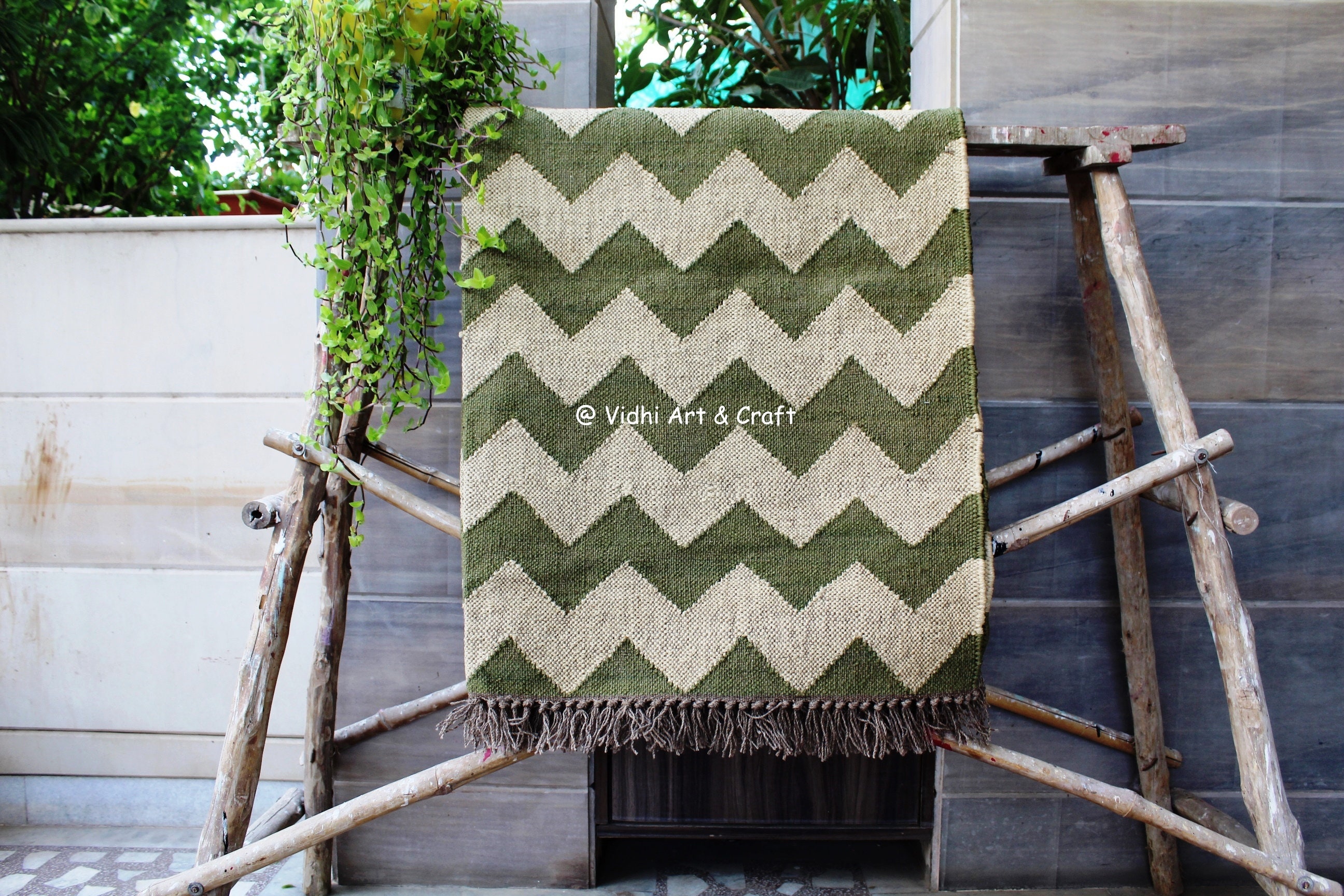 Large 8x10 Feet Wool Jute Rug Handmade Indian Rug 8x10 Kilim Etsy