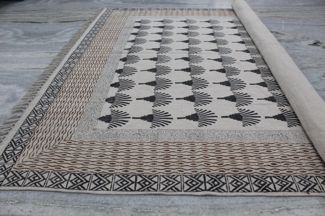 Große 8 x 10 handgemachte Teppich indische Teppich Kilim | Etsy