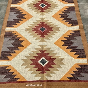 Natural Aztec Navajo Bohemian Wool Jute Area Rug – Moroccan-inspired ...