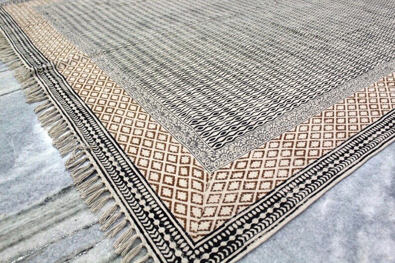 3x3 to 12x12 Square Rug Indian Square Block Print Cotton Rug Etsy