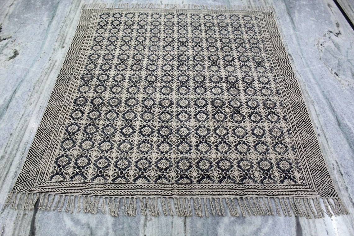 6x6 Square Rug Handmade Square Rug Cotton Area Rug Bedroom Etsy