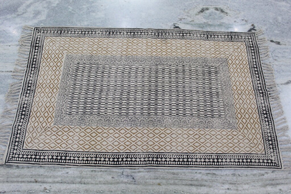 4x10 Runner Rug Hand Block Print Rug Outdoor / Indoor/ Etsy