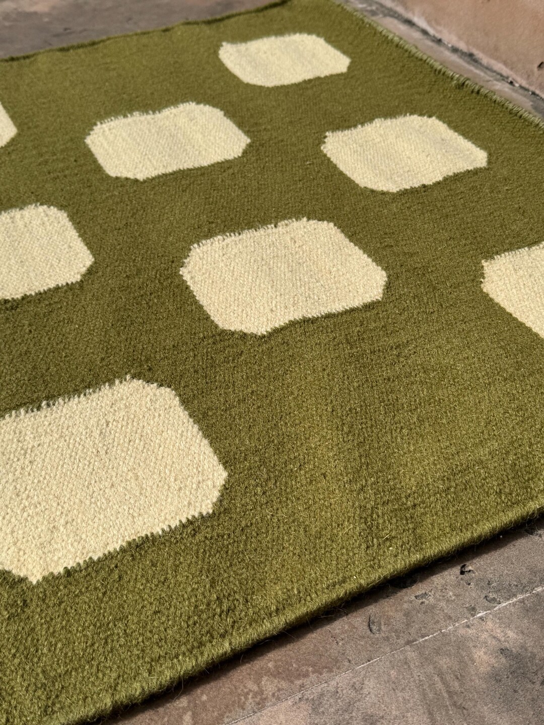 Earthy Green Rug Runner Earthy Green Stair Runner | Handmade Wool Kilim Rug | Bohemian Hallway ...