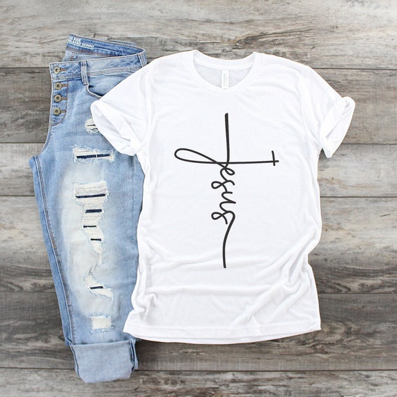 Jesus Cross Shirt Christian Shirts Faith T-shirt Jesus | Etsy