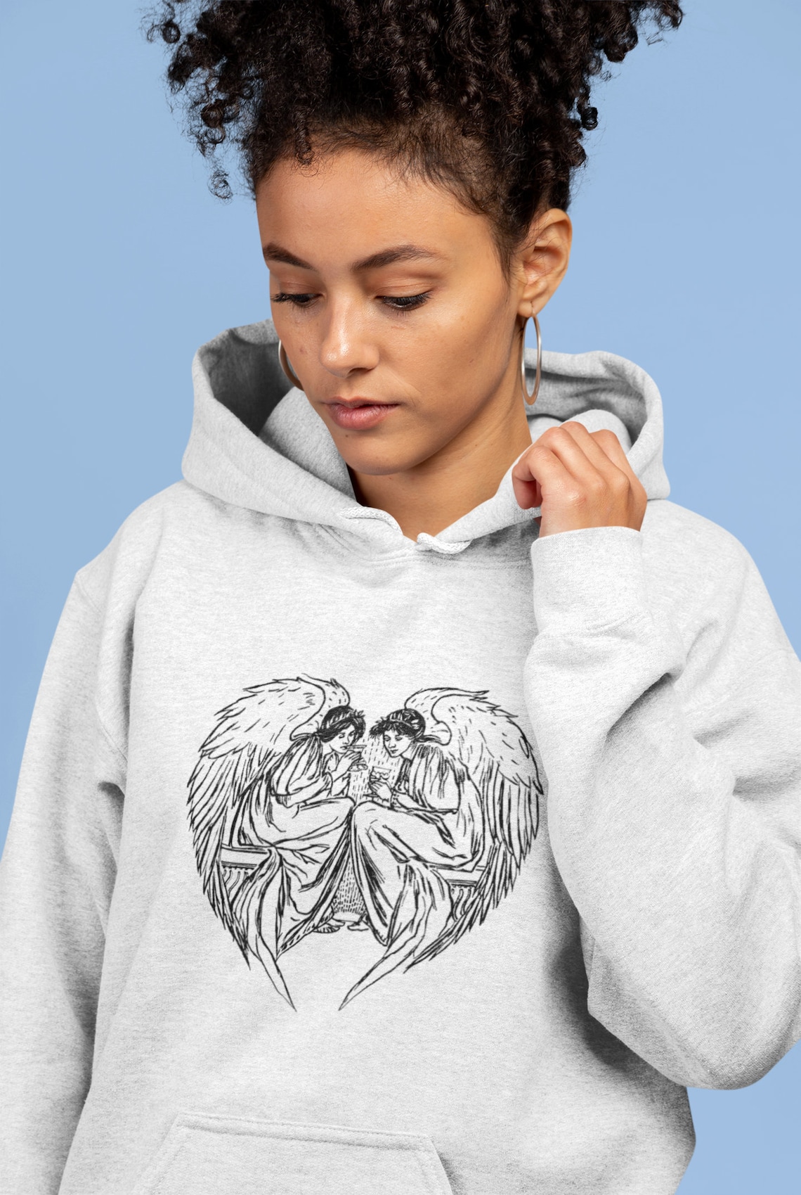 Angel Hoodie Unisex Angel Hoodie Graphic Hoodie Gift Etsy