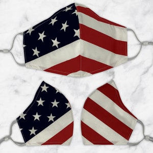 Patriotic American Flag Face Mask With Nose Wire And Filter Pocket image 3