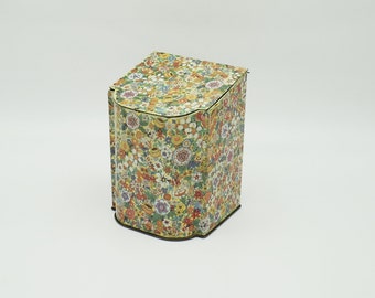 Vintage Daher ditsy estampado floral caja de estaño tapa inclinada hecha en Inglaterra