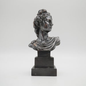 Apollo black bronze bust statue