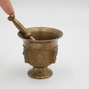 Solid brass apothecary mortar and pestle