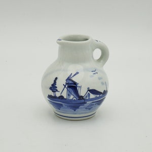 Vintage Delft hand painted blue and white creamer, made in Holland