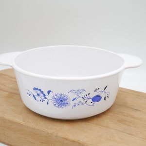 Blue and White CorningWare France casserole dish