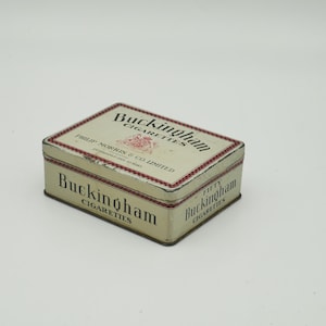 Scatola di sigarette Buckingham vintage Philip Morris & Co Ltd con coperchio incernierato