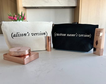 Nombre personalizado Bolsa de maquillaje versión de Taylor, Bolsa de viaje Taylor Swift, Bolsa de cosméticos Swiftie, Regalo Eras Tour