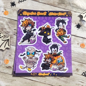 Sora, Donald & Goofy - Sticker Sheet - KH - Ver. Halloween