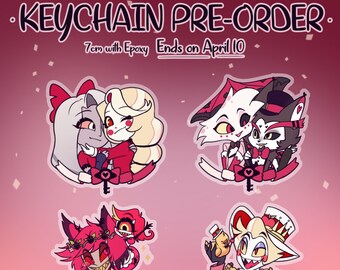 PRE ORDER - Keychain Epoxy - Hazbin Hotel -