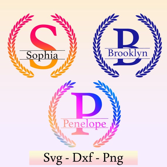 Download Monogrammed Cutting Files Svg Png Dxf Monogram Font Family Name Svg Circle Frame Personalized Letters Cutting Farmhouse Wreath Sign Drawing Illustration Digital Lifepharmafze Com