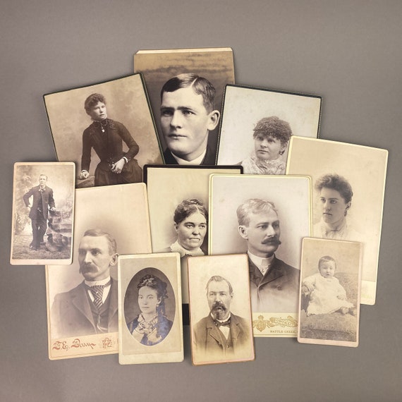 Antique Cards Assorted Lot of 11 Young Women and Men Etsy