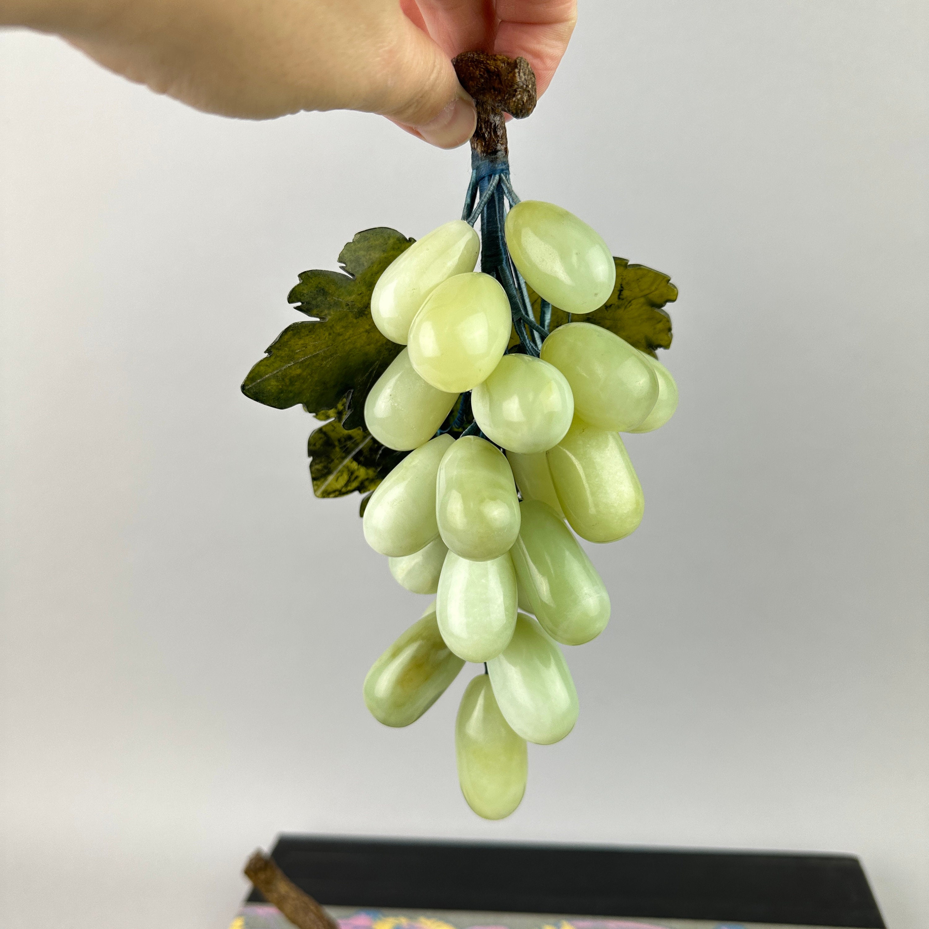 Vintage Jade Grapes Set of 3 Carved Hardstone Grape Etsy