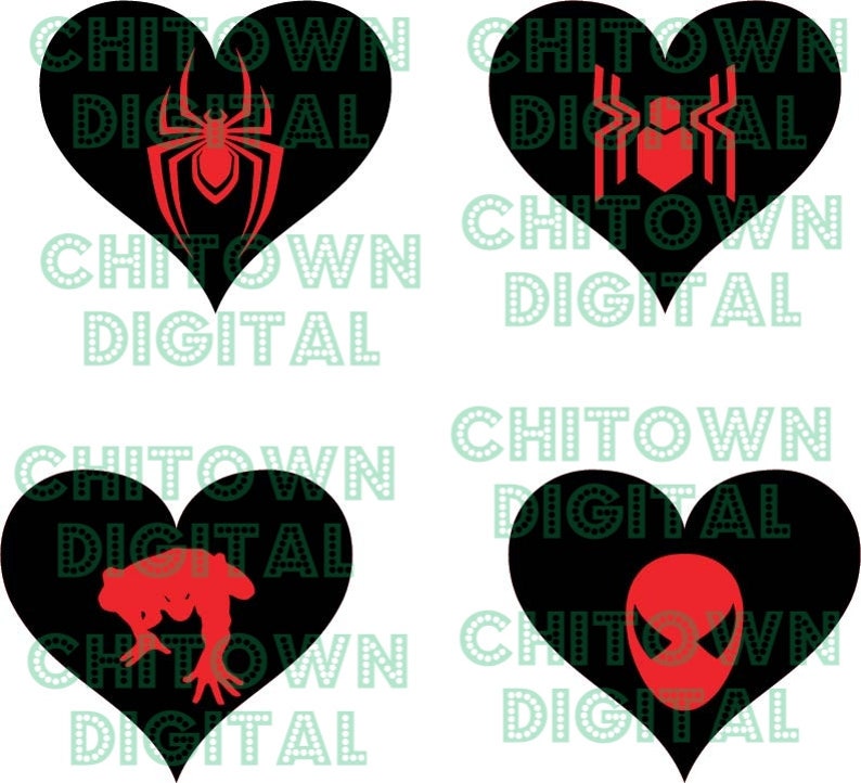 Spiderman Heart SVG - Etsy