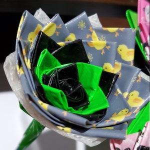 CUSTOM Flowers that'll Never Die, duct tape flower, custom flower head, duct tape rose, color rose, tape rose, custom tape rose image 1