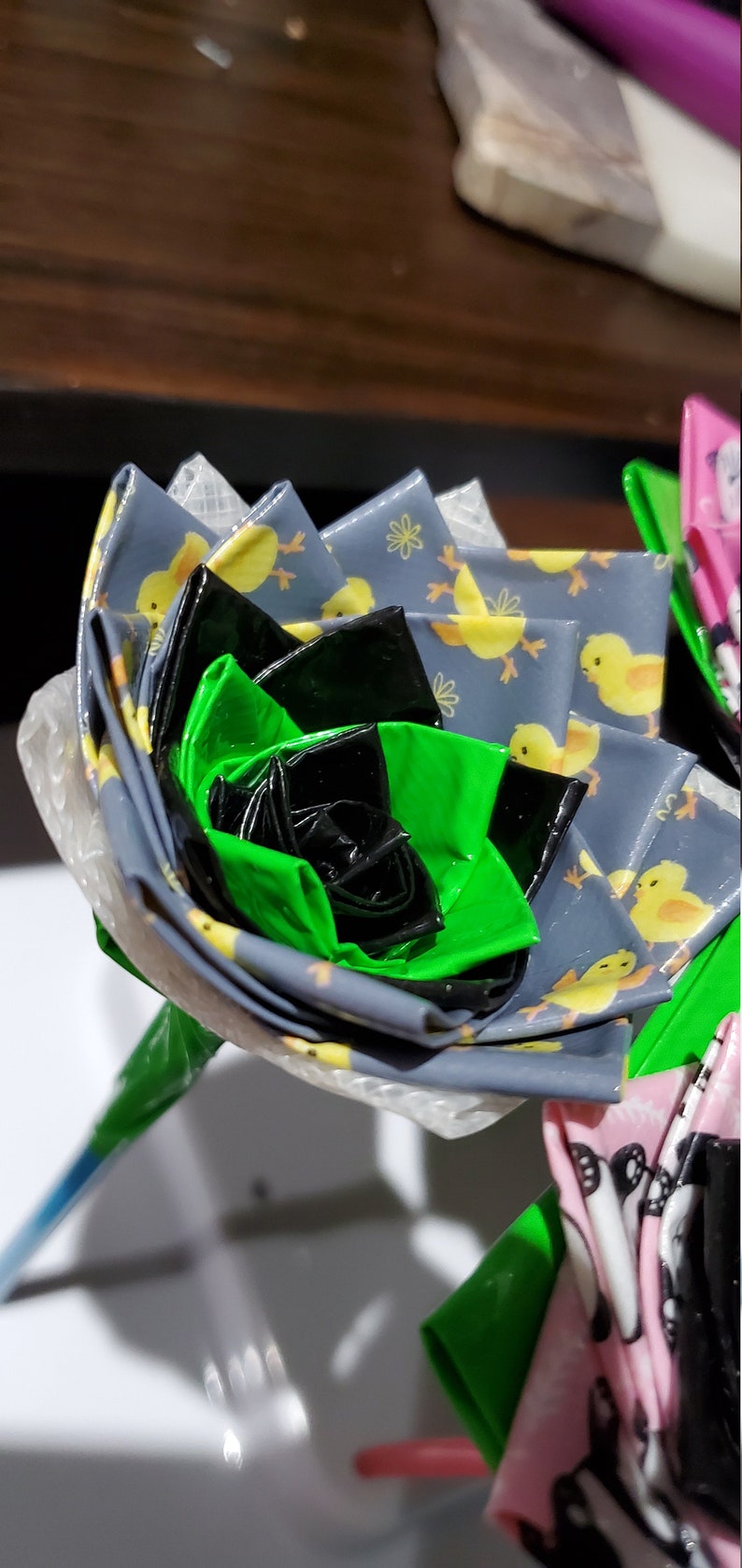 CUSTOM Flowers that'll Never Die, duct tape flower, custom flower head, duct tape rose, color rose, tape rose, custom tape rose image 1
