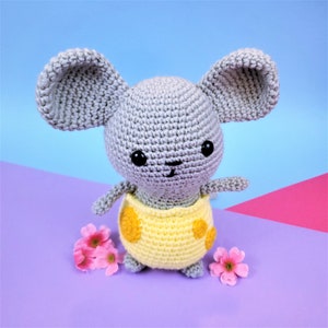 Handmade Cheddar &quot;Cheese-Pants&quot; the Mouse Amigurumi Plush