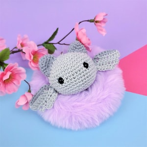 Handmade Halloween Chibi Bat Amigurumi Plush Keychain