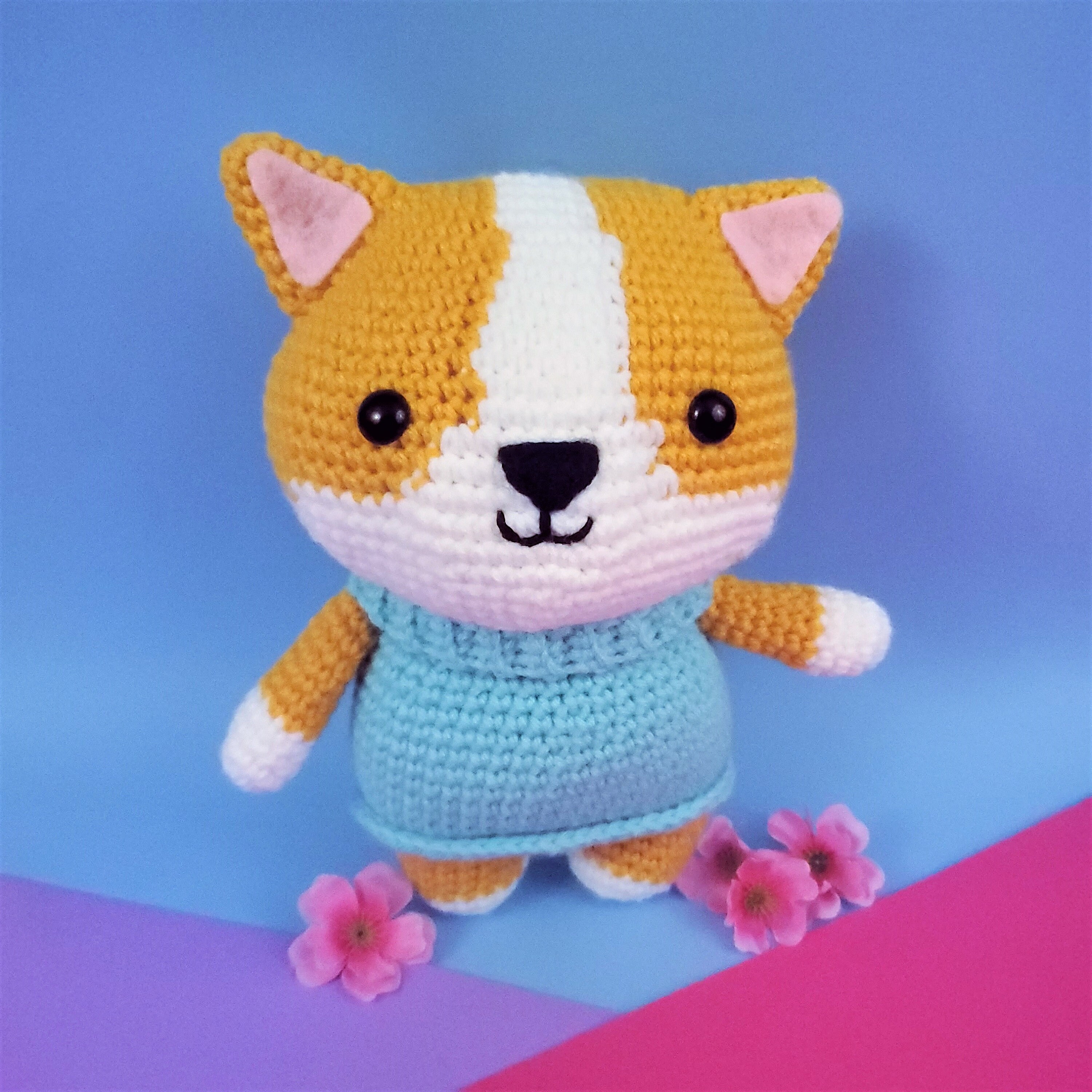 Handmade Large Corgi Pup Amigurumi Plush