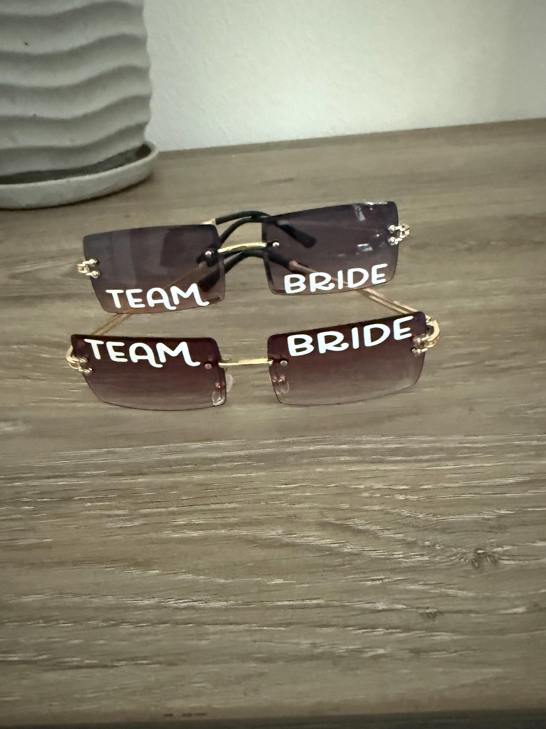Team Bride Sunglasses | Rimless Bachelorette Party Favors - Etsy