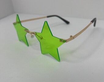 Vibrant green star sunglasses #49