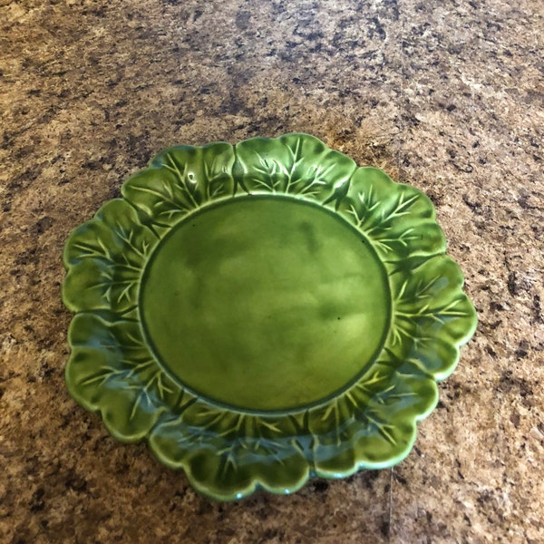 Green Lettuce Leaf Plates Etsy