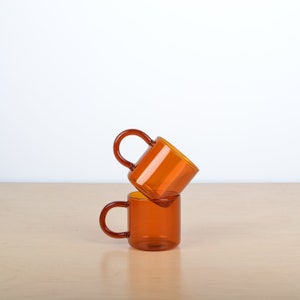 Amber Glass Mugs (pair)