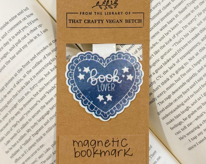Blue Heart Book Lover Magnetic Bookmark