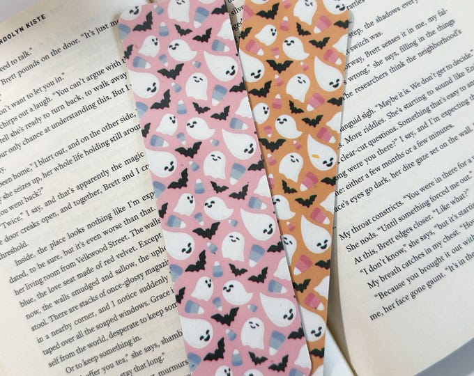 Ghost and Candy Corn Laminated Bookmark