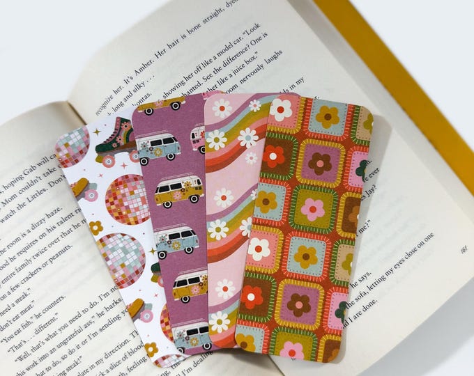 Groovy 70’s Bookmark Set of 4  (Small- 5”)