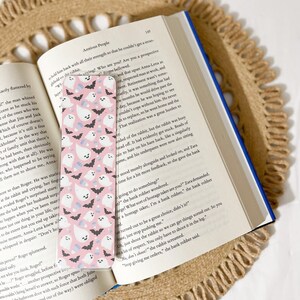 Pink Ghost and Candy Corn Bookmark