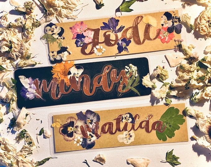 Personalized Pressed Flower Bookmark | Real Pressed Flower Bookmark, Fresh Pressed Flowers Bookmarker, Simplistic Bookmark, Book Accessories