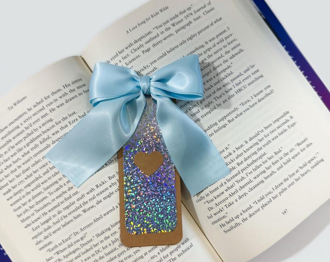 Baby Blue Holographic Bow Bookmark