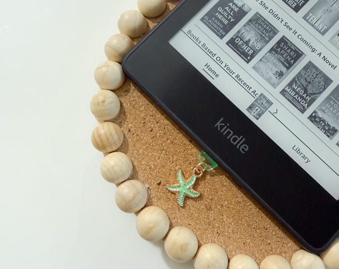 Sea Foam Green Starfish Enamel Kindle Charm (usb-c)