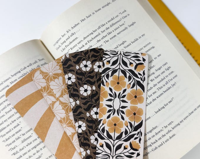 Modern Patterned Bookmark Set of 4  (Small- 5”)