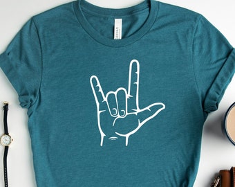 Valentines ASL Shirt, I Love You Sign Shirt, ASL Design Shirt, Sign Language Shirt, Valentines Day T-Shirt, Hand Love Tee