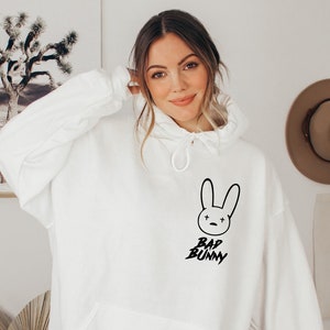 Bad bunny top logo hoodie
