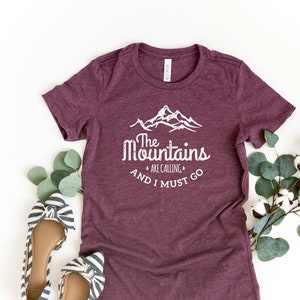 The mountains are calling and I must go shirt ,Hiking Shirt , Mountain , Adventurous Shirt , Mountain Shirt , Unisex tee, Canvas Tee