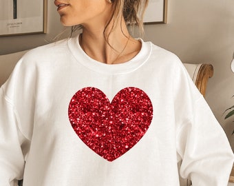 sequin heart sweatshirt